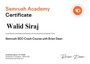 Semrush SEO Certificated